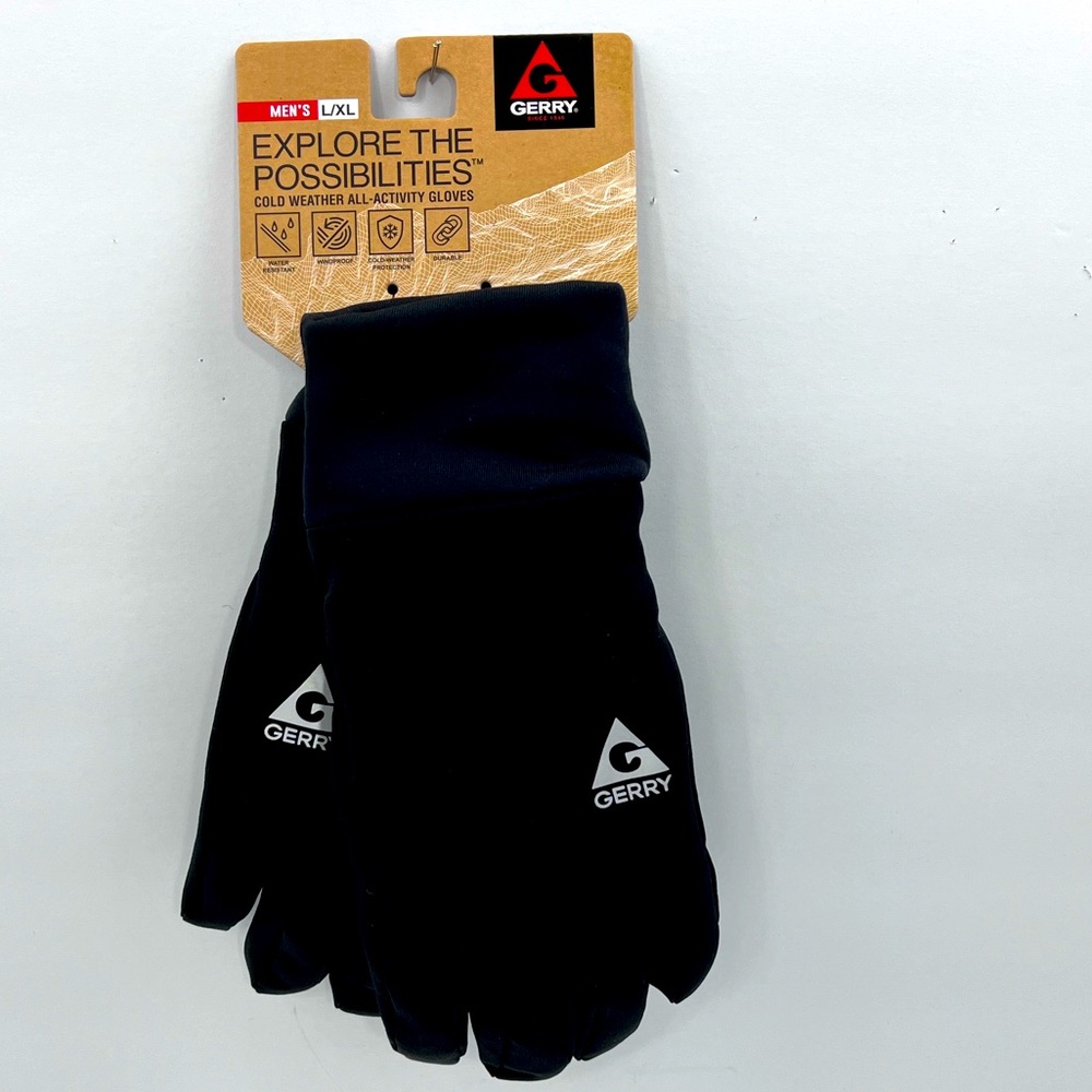 GERRY,BLACK ALL ACTIVITIES GLOVES, L/XL WATER RESISTANCE,WIND PROOF,COLD PROTECT
